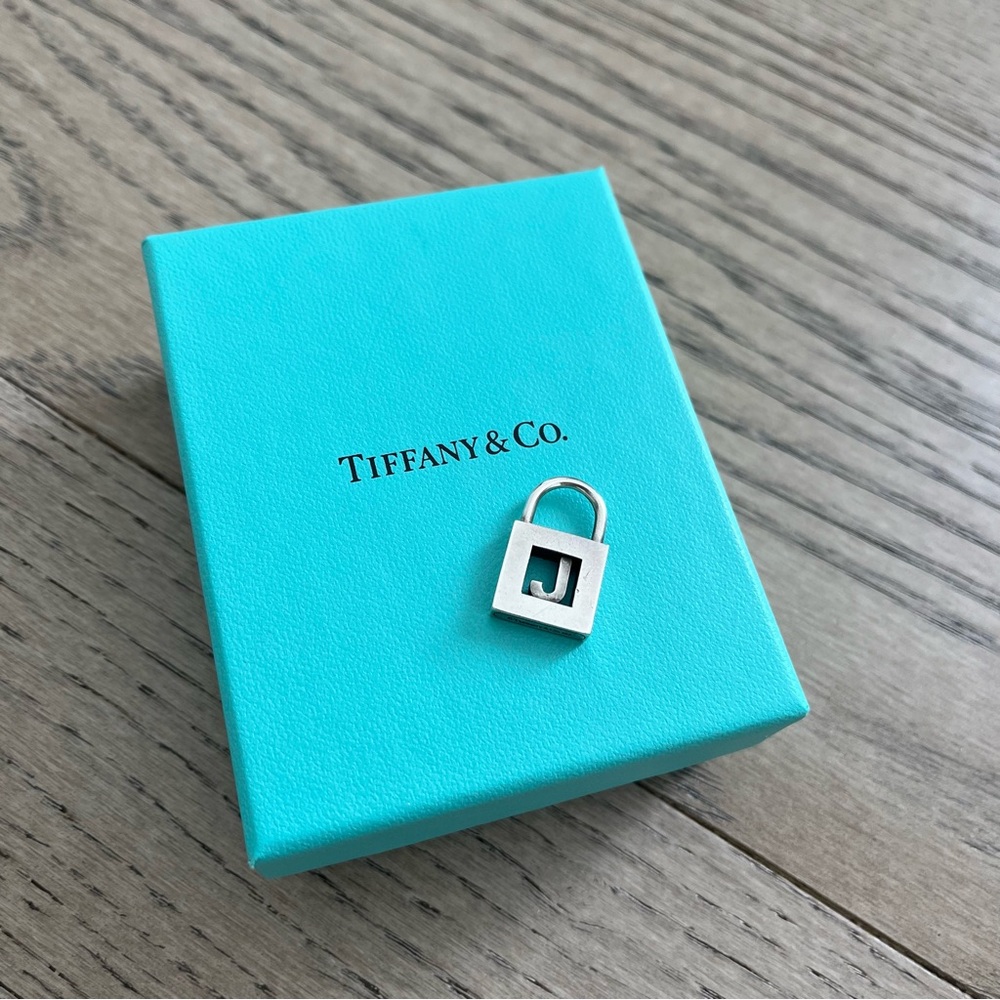 Tiffany initial pendant J letter